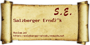 Salzberger Ernák névjegykártya
